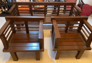 Mahogany Wood Sofa Set